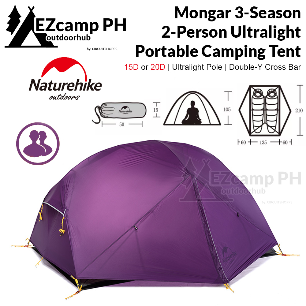 Naturehike Mongar 3 Season | 2 Person 15D 20D Fabric Nylon Double