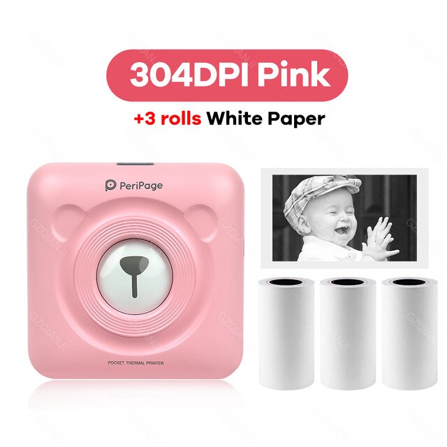 A6 304DPI 2 PeriPage บลูทูธพกพาขนาดเล็กไร้สายกระดาษเครื่องพิมพ์ภาพกระเป๋าการพิมพ์ความร้อนการเชื่อมต่อ USB Impresoras Foto