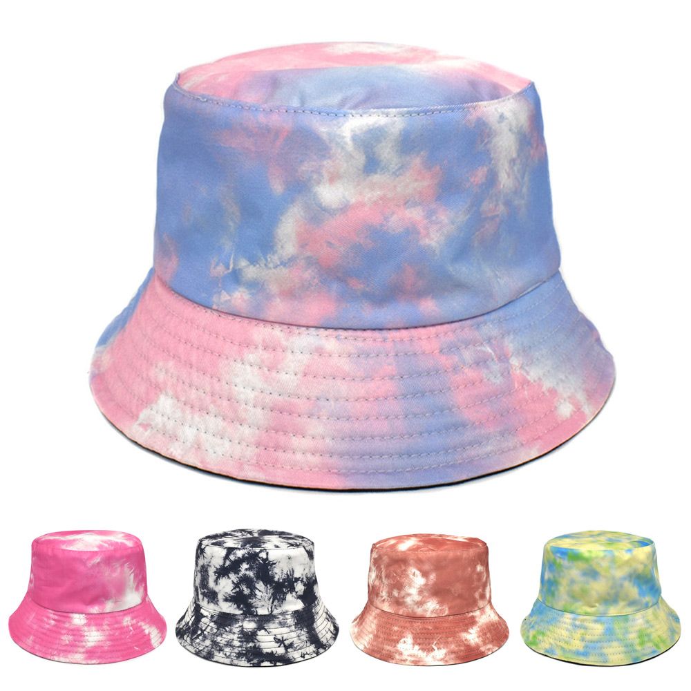BT69S กิจกรรม3D พิมพ์หมวกชาวประมงกลางแจ้งฮิปฮอป Tie-Dye Graffiti หมวกชาวประมง Rainbow หมวกทรงบักเก็ต