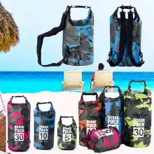 ภาพขนาดย่อสินค้า2/5/10/20/30L PVC Or Diving Camoe River Ocean Backpack Beach Swimming Bags Waterproof Dry Bag Rafting Diving Accessories