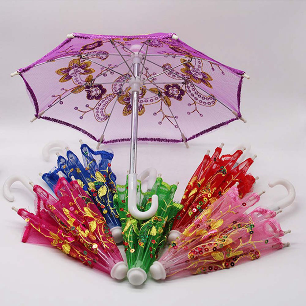 WEEHEJU33 Mini Kids Gift Dolls Toys Sunshade Doll Accessories Embroidered Umbrellas New Lace Umbrella