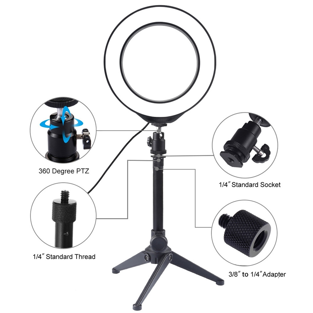 CTZSO สตูดิโอเครื่องสำอางเติมแสงด้วยขาตั้งกล้องแสงไฟถ่ายภาพ LED Selfie แหวนไฟโทรศัพท์แฟลชวิดีโอ Selfie Stick โคมไฟ