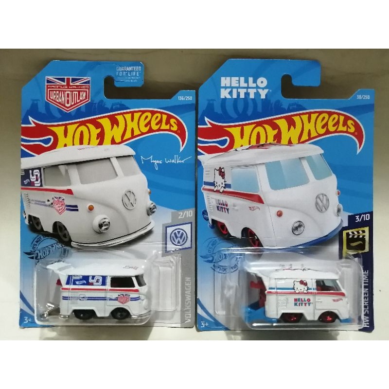 Hot Wheels Kool Kombi, [White] Hello Kitty 38/250 Screen Time 3/10