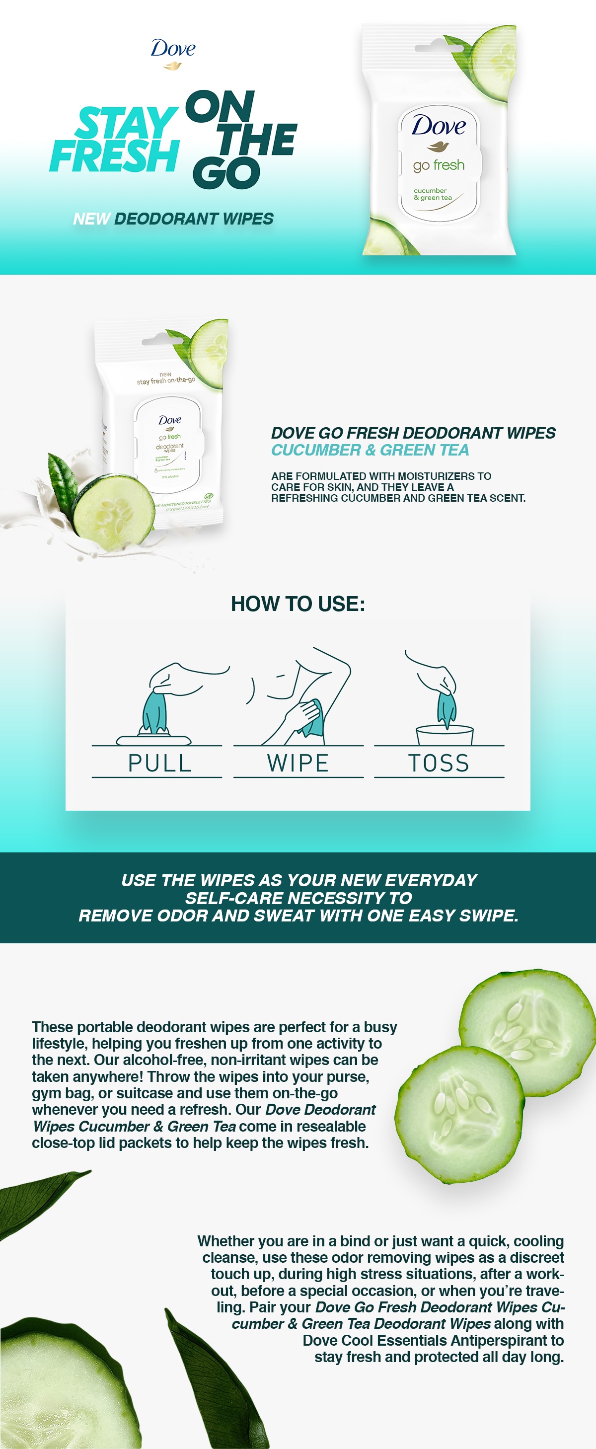 cucumber and green tea wipes