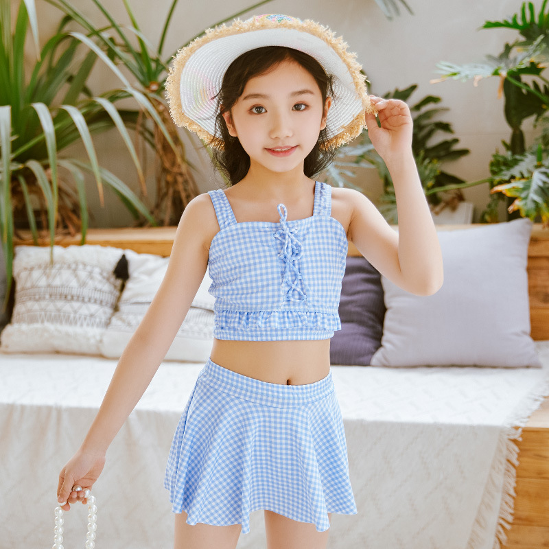 Kid Swimsuit New Korean Style Fashion Girls Two Piece Swimsuit Cartoon Cute Anti-glare Swimsuit Soft and Comfortable Beach Spa Kid Swimsuit Swimming Suit for Girls Child Swimsuit ราคา 203 บาท*ส่งฟรี