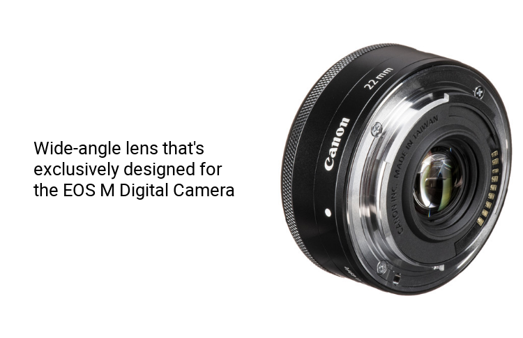 Canon EF-M 22mm F2 Lens Wide-Angle Lens For Eos M Bright F/2 Canon EF-M 22mm F2 Lens Wide-Angle Lens For Eos M Bright F/2