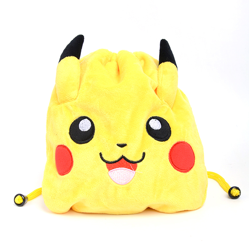 UNGIPL 1Pcs เด็กของขวัญฟิกเกอร์อนิเมะตุ๊กตาผ้าการ์ตูนของเล่น Pokemon กระเป๋าเก็บของ Drawstring พ็อกเก็ต Pikachu กระเป๋าใส่เหรียญ
