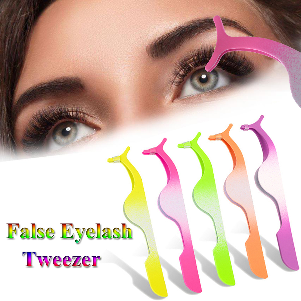 YISHA Gradient ผู้หญิง Clamp ตัวต่อขนตา Curler Nipper Eyelash Nipper ขนตาคลิปตัวหนีบเสริมขนตาปลอมแหนบคิ้ว Tweezer