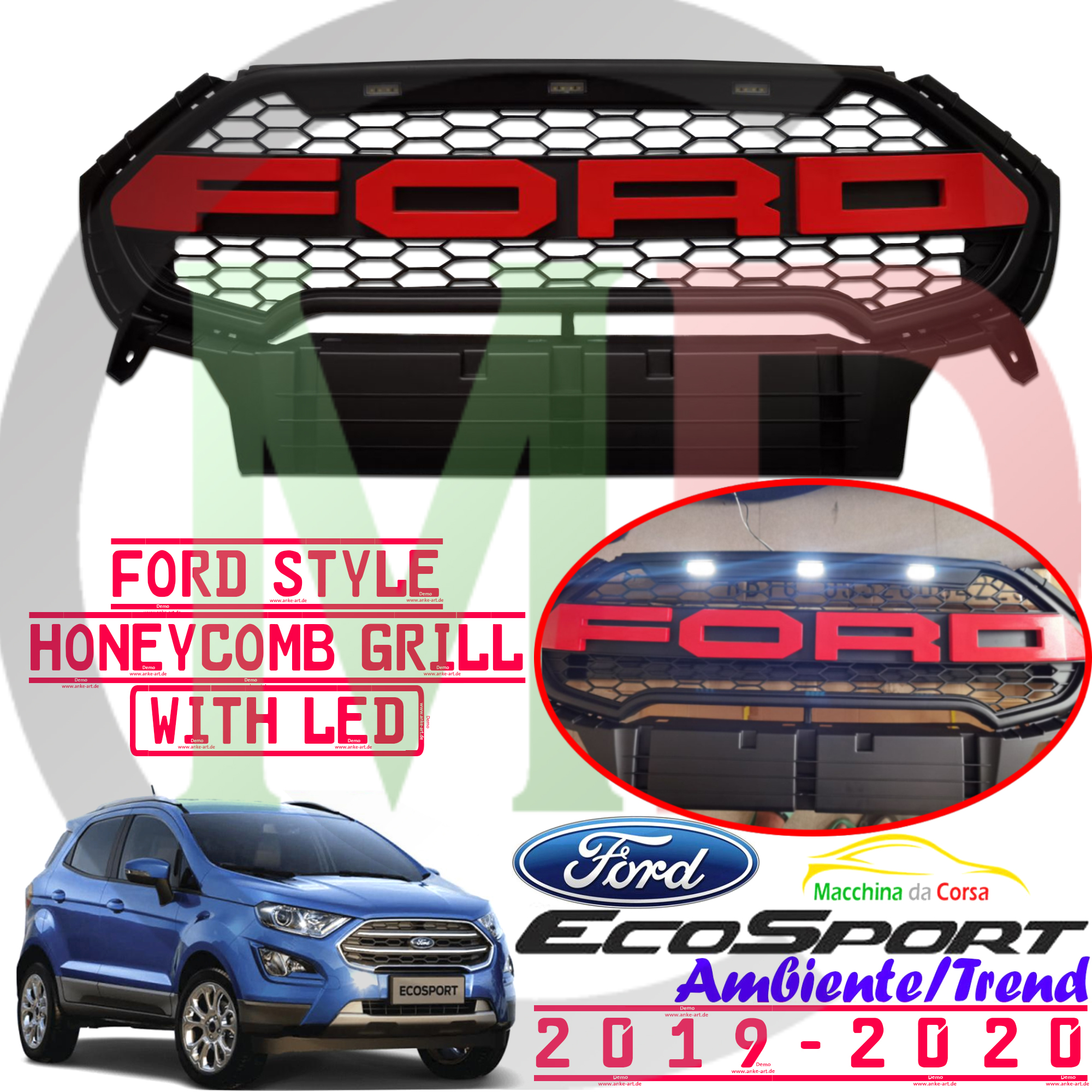 Ford Ecosport 20192023 Front Grille Grill Matte Black With Ford Logo