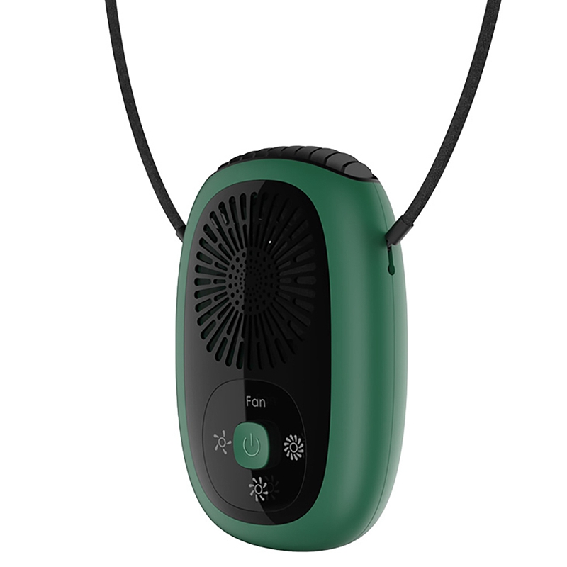 Fashionable Personal Wearable Mini Portable 3-Gears Adjustable USB Charging Handheld Desktop Hanging Neck Fan