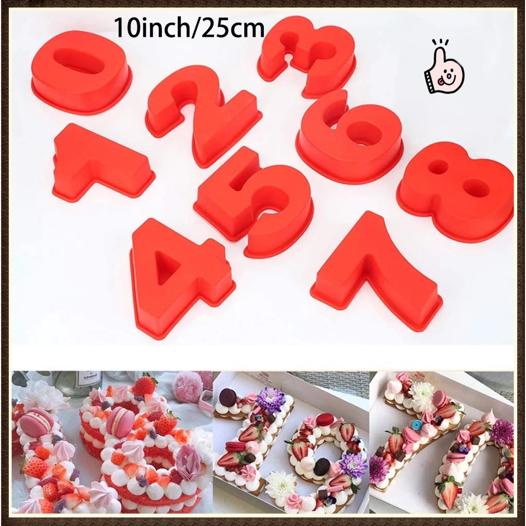 1Pcs Large Small Size Silicone Number Cake Tin Mould Birthday Anniversary 0  1 2 3 4 5 6 7 8 9