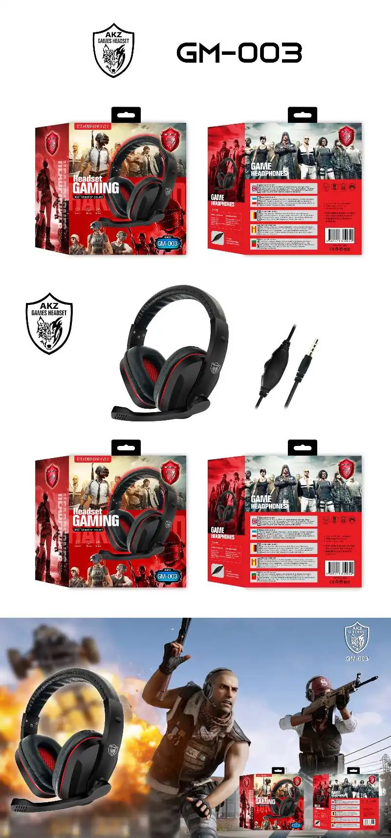 GM-003 Astrum USB Stereo Gaming Headset w/ Mic Colorful Led lights