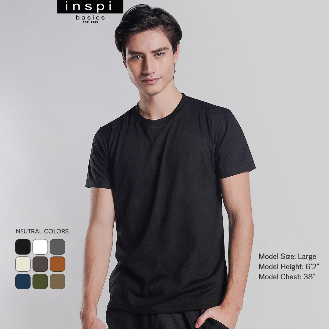 INSPI Basics tshirt for Men Plain t shirt Neutral Tops for Women Korean Top  Round Neck Aesthetic Summer Outfit Essential Tee shirts comfortable casual  for mens tees women t shirt Asian Size
