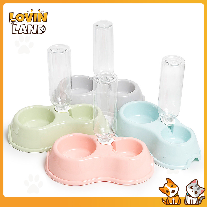 Lovinland bát ăn 2 trong 1 cho thú cưng bát ăn uống cho chó mèo đồ ăn cho thú cưng