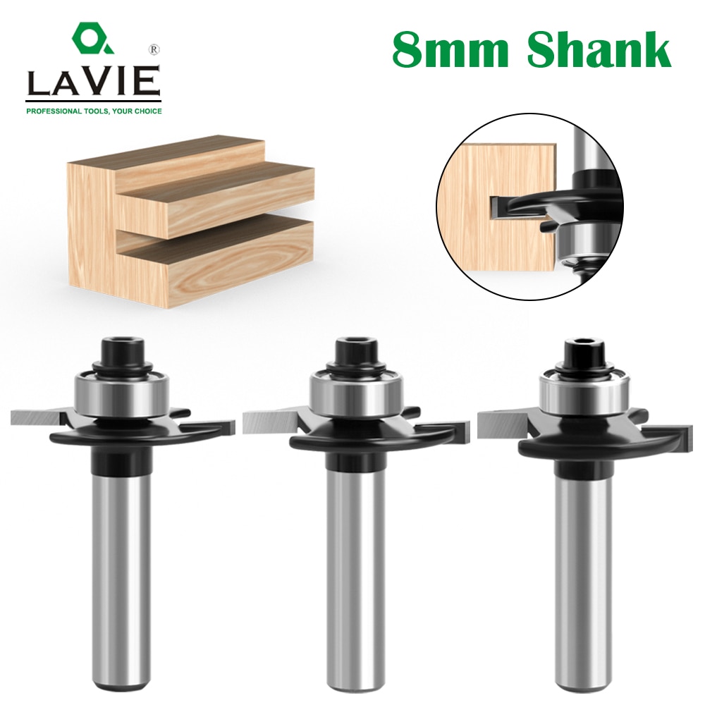 Lavie 8mm Shank t-sloting Biscuit Doanh dụng cụ phay có rãnh khớp nối khía bit 2mm Chiều cao dao phay chế biến gỗ