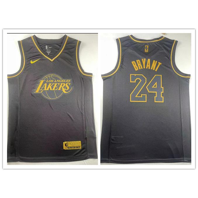 nba lakers 24 # kobe negro oro jersey baloncesto uniforme jersey