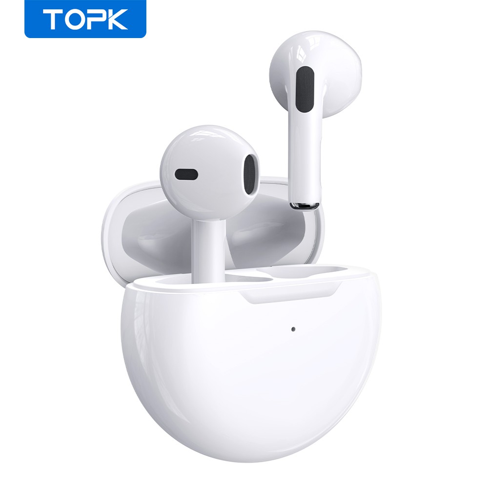 Tai nghe nhét tai bluetooth topk t30 không dây bt 5.0 chống tiếng ồn cho điện thoại iphone samsung realme
