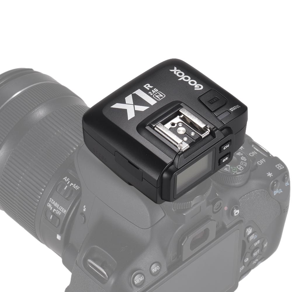 Godox x1r-n ttl 2.4g wireless flash trigger receiver for nikon dslr camera for x1n trigger