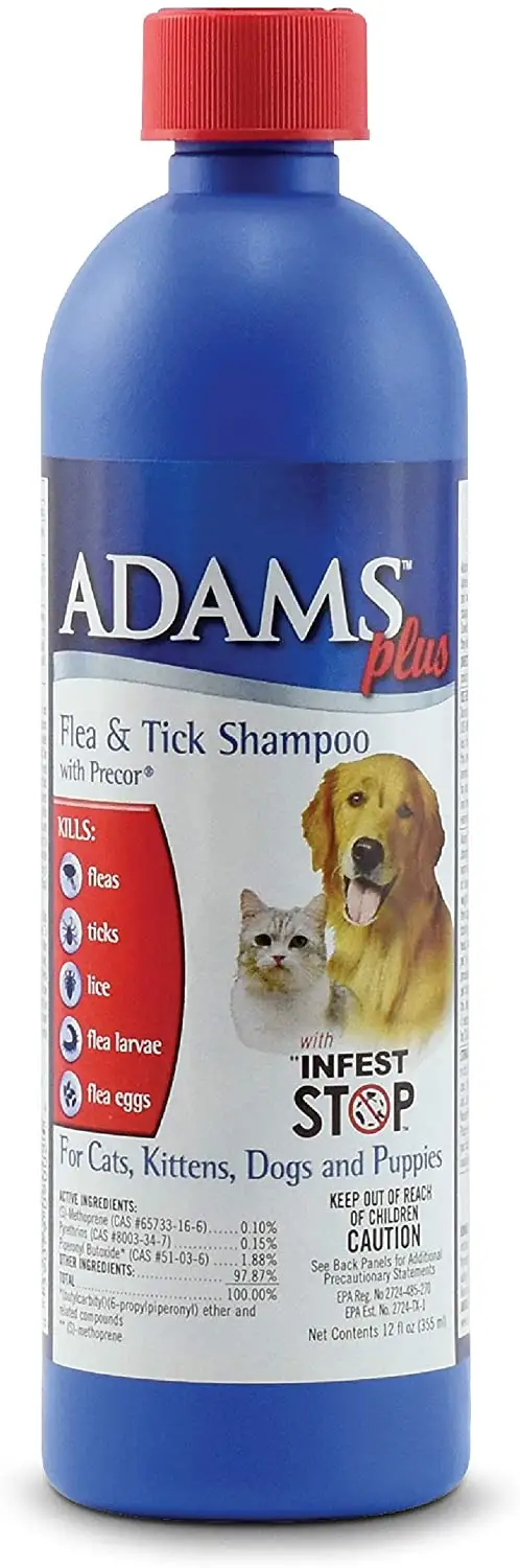 adams plus flea & tick shampoo with precor for dogs and cats