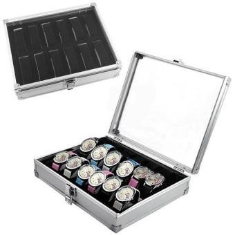 12 Slots Watch Jewelry Display Case Organizer Gift Box Storage Aluminium Plastic July 2018 - 5 12 Slots Watch Jewelry Display Case Organizer Gift Box Storage Aluminium Plastic - 5