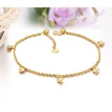 18k Yellow Gold Anklet For Girls Women FOOT CHAIN NEVER FADE Leg Bracelets - Intl August 2018 - 4 18k yellow gold anklet for girls women FOOT CHAIN NEVER FADE leg bracelets - intl - 4