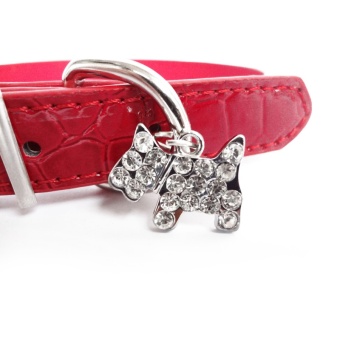1PCS PU Leather Pet Accessories Dog Collar Perro Led Red Crystal Pendant Collar Puppy Collar Cat Pet Buckle Dogs Neck Strap - Intl July 2018 - 2 1PCS PU Leather Pet Accessories Dog Collar Perro Led Red Crystal Pendant Collar Puppy Collar Cat Pet Buckle Dogs Neck Strap - intl - 2