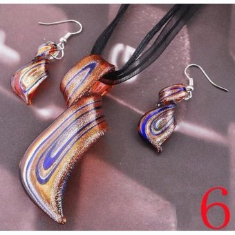 2017 Fashion Glass Pendant Necklace Earrings Set Womens Twisty Lampwork Glass Earring Sets - Intl June 2018 - 4 2017 Fashion Glass Pendant Necklace Earrings Set Womens Twisty Lampwork Glass Earring Sets - intl - 4