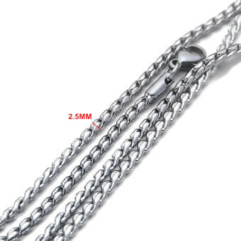 2.5MM Silver Tone Men's Stainless Steel Double Linked Curb SnakeChain Necklace - Intl June 2018 - 2 2.5MM Silver Tone Men's Stainless Steel Double Linked Curb SnakeChain Necklace - Intl - 2