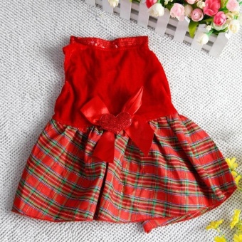 2Pcs Lovely Puppy Plaid Bow Apparel Red Dress Clothes Pet Dog Skirt(Size:S)- Intl May 2018 - 5 2Pcs Lovely Puppy Plaid Bow Apparel Red Dress Clothes Pet Dog Skirt(Size:S)- intl - 5