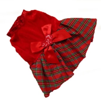 2Pcs Lovely Puppy Plaid Bow Apparel Red Dress Clothes Pet Dog Skirt(Size:S)- Intl May 2018 - 3 2Pcs Lovely Puppy Plaid Bow Apparel Red Dress Clothes Pet Dog Skirt(Size:S)- intl - 3