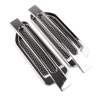 2Pcs Universal Silver Car Air Flow Vent Fender Decorative Cover Sticker June 2018 - 4 2Pcs Universal Silver Car Air Flow Vent Fender Decorative Cover Sticker - 4