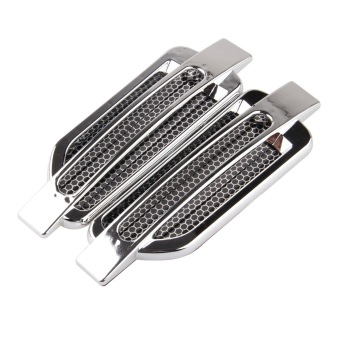 2Pcs Universal Silver Car Air Flow Vent Fender Decorative Cover Sticker June 2018 - 3 2Pcs Universal Silver Car Air Flow Vent Fender Decorative Cover Sticker - 3