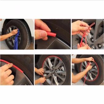 8M Car Wheel Rim Edge Protector Tire Rubber Guard Sticker LineStrip(Red) June 2018 - 4 8M Car Wheel Rim Edge Protector Tire Rubber Guard Sticker LineStrip(Red) - 4