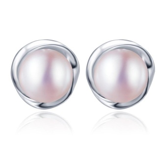 925 Sterling Silver7-8mm Natural Freshwater Cultured Flower Shaped Pearl Earring - Intl June 2018 - 4 925 Sterling silver7-8mm Natural Freshwater Cultured Flower Shaped Pearl Earring - intl - 4