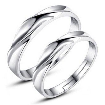 Adjustable Couple Rings 925 Silver Romentic Lover Ring Jewelry E009 - Intl June 2018 - 2 Adjustable Couple Rings 925 Silver Romentic Lover Ring Jewelry E009 - intl - 2