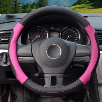 Auto Steering Wheel Covers,Diameter 15 Inch,PU Leather,for FullSeasons,black And Rose-Size M-intl June 2018 - 2 Auto Steering Wheel Covers,Diameter 15 inch,PU Leather,for FullSeasons,black and rose-Size M-intl - 2