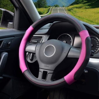 Auto Steering Wheel Covers,Diameter 15 Inch,PU Leather,for FullSeasons,black And Rose-Size M-intl June 2018 - 3 Auto Steering Wheel Covers,Diameter 15 inch,PU Leather,for FullSeasons,black and rose-Size M-intl - 3
