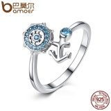 BAMOER 925 Sterling Silver Blue Anchor & Rudder Pendants & Necklaces Jewelry Sets Sterling Silver Jewelry ZHS035 - Intl September 2018 - 2 BAMOER 925 Sterling Silver Blue Anchor & Rudder Pendants & Necklaces Jewelry Sets Sterling Silver Jewelry ZHS035 - intl - 2