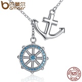 BAMOER 925 Sterling Silver Blue Anchor & Rudder Pendants & Necklaces Jewelry Sets Sterling Silver Jewelry ZHS035 - Intl September 2018 - 4 BAMOER 925 Sterling Silver Blue Anchor & Rudder Pendants & Necklaces Jewelry Sets Sterling Silver Jewelry ZHS035 - intl - 4