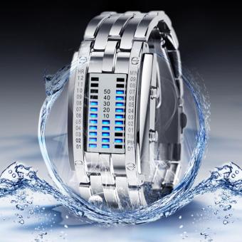 Binary Matrix Blue LED Waterproof Digital Wrist Watch Silver For Women June 2018 - 3 Binary Matrix Blue LED Waterproof Digital Wrist Watch Silver for Women - 3