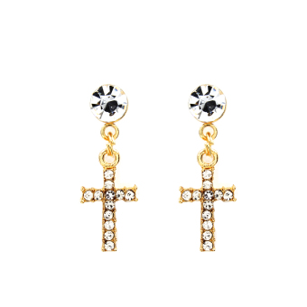 Bling Bling Thin Cross Earrings And Necklace Jewelry Set (Gold) July 2018 - 3 Bling Bling Thin Cross Earrings and Necklace Jewelry Set (Gold) - 3