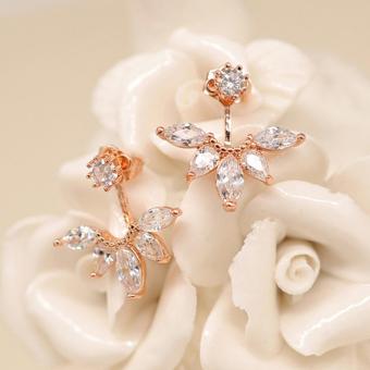 Candy Online Korean Post-hanging Zircon Stud Earrings JewelryED216(Rose Gold) June 2018 - 2 Candy Online Korean Post-hanging Zircon Stud Earrings JewelryED216(Rose Gold) - 2