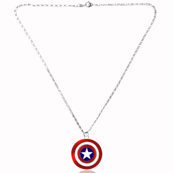 Captain America Fashionable Pendant Necklace (Silver/ Red) June 2018 - 2 Captain America Fashionable Pendant Necklace (Silver/ Red) - 2