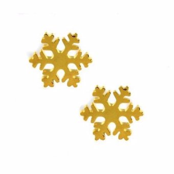 Casual Sun Flower Faux Leather Strap Watch (Black) With Free Snow Flakes Stainless Steel Gold Earrings June 2018 - 2 Casual Sun Flower Faux Leather Strap Watch (Black) With Free Snow Flakes Stainless Steel Gold Earrings - 2