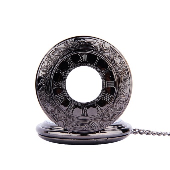 Classical Black Double Display Roman Scale Black And White GoldWhite Nostalgia Pocket Watch April 2018 - 4 Classical Black Double Display Roman Scale Black and White GoldWhite Nostalgia Pocket Watch - 4