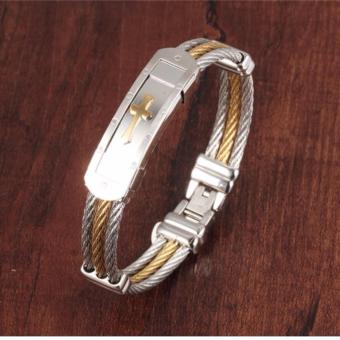 Cross Jesus Premium Stainless Steel Bracelet (Medieval GOLD) (A2) June 2018 - 2 Cross Jesus Premium Stainless Steel Bracelet (Medieval GOLD) (A2) - 2