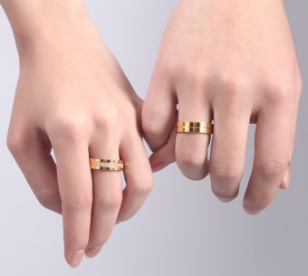 Fashion Couple Rings Gold Plated Ring For Women Man Cubic ZirconiaCZ Diamond Wedding Band Stainless Steel Romantic Jewelry - Intl June 2018 - 3 Fashion Couple Rings Gold Plated Ring for Women Man Cubic ZirconiaCZ Diamond Wedding Band Stainless Steel Romantic Jewelry - intl - 3