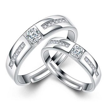 Fashion Lovers Rings Silver Adjustable Couple Ring Jewelry E026 - Intl May 2018 - 3 Fashion Lovers Rings Silver Adjustable Couple Ring Jewelry E026 - intl - 3