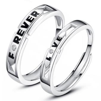 Fashion Lovers Rings Silver Adjustable Couple Ring Jewelry E026 - Intl May 2018 - 4 Fashion Lovers Rings Silver Adjustable Couple Ring Jewelry E026 - intl - 4
