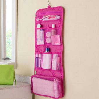 Folded Travel Hanging Cosmetic Organizer Bag (Pink) April 2018 - 3 Folded Travel Hanging Cosmetic Organizer Bag (Pink) - 3